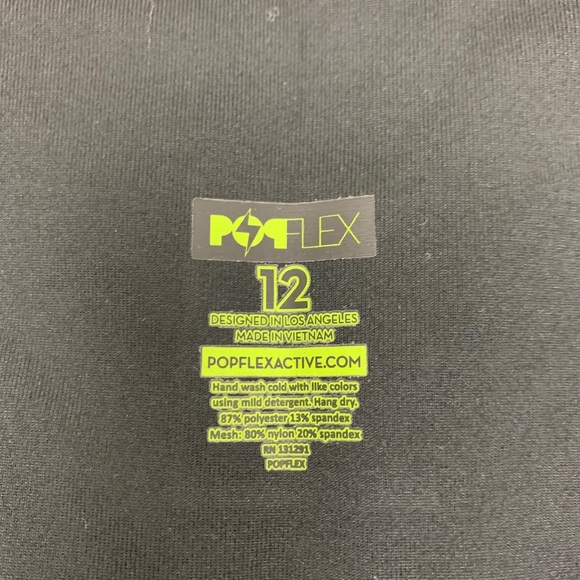 Popflex PinUp Black Capri Mesh Leggings with pockets NWT workout loungewear yoga - Picture 10 of 11